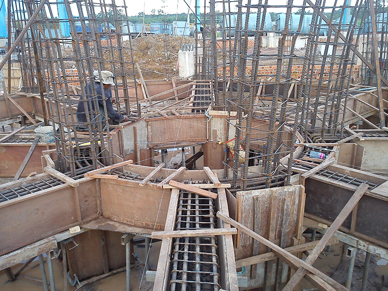 concrete slabs being poured