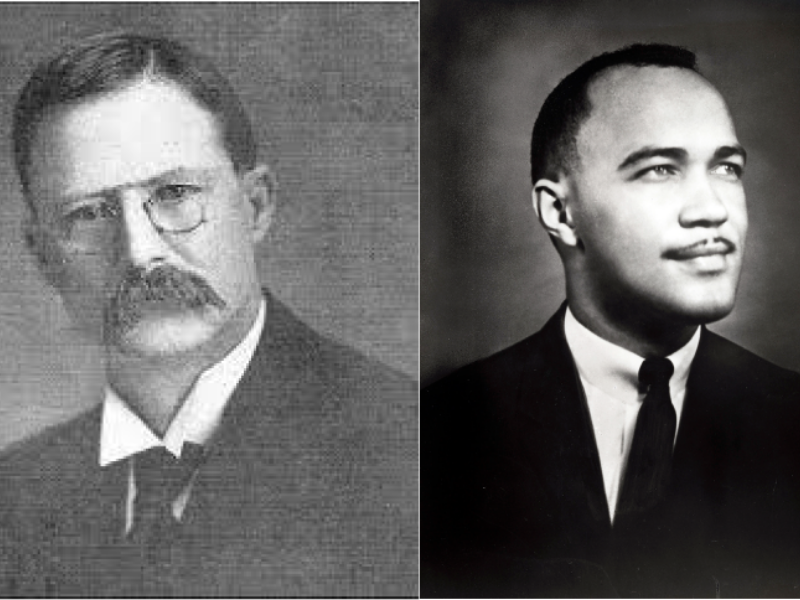 Black and white photos of Ervin S. Perry and T.U. Taylor