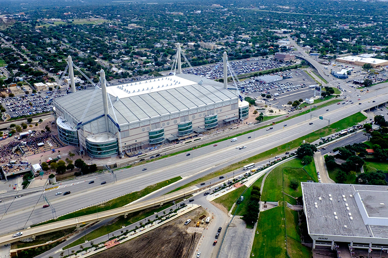 aerial view of the Alamodome