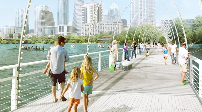 pedestrian bridge over water