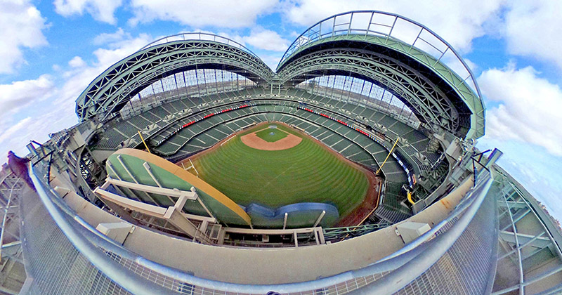 aerial view of Miller Park roof